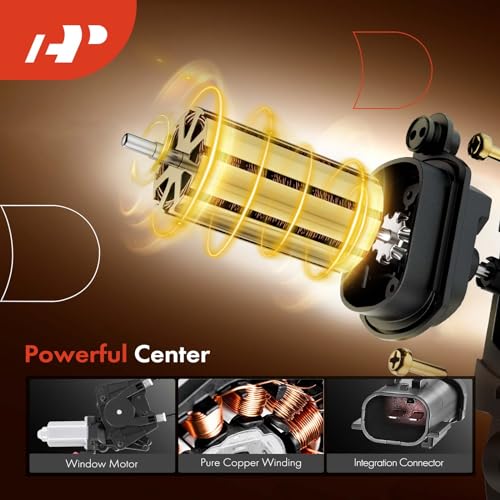 A-Premium Front Driver and Passenger Side Power Window Regulator with Motor - size: Front Driver and Passenger