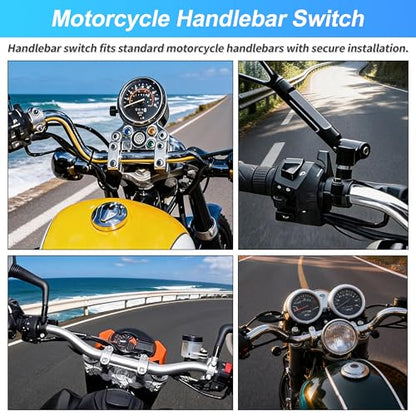 Motorcycle Handlebar Switch 2 Inch Motorcycle Switch Durable ABS Handlebar Switch for Motorcycle Accessories Black 1 Pcs