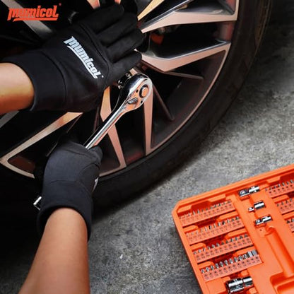 Mechanic Tool Set, Socket Set, 320-Pcs Professional Mechanics Tool Set & Metric and Standard Socket Set, 1/4″ 3/8″ 1/2″ Drive with 72-Tooth Ratchet, Car Mechanic Tool Kit for Automotive Repair