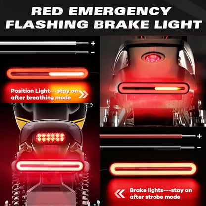 Alopee 9" Universal Motorcycle Tail Light with Turn Signals 10V-30V - size: 1 Pack 9 Inch Tail Light