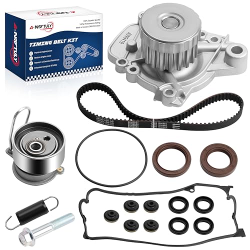 Engine Timing Belt Kit Water Pump Compatible with 2001-2005 Honda Civic 1.7