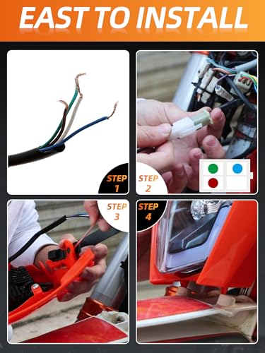 JFG RACING Dirt Bike Universal Headlight LED,Carbon Fiber Pattern - color: imitation carbon fiber