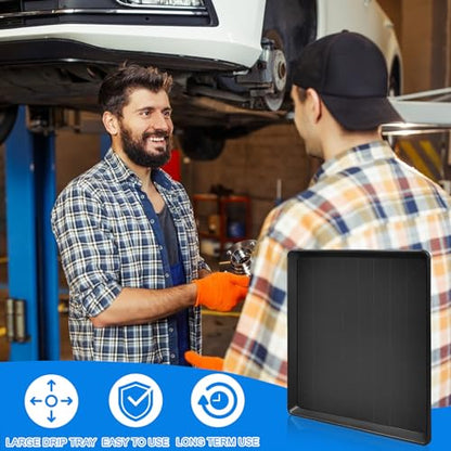 Hlimior4 Pack Oil Change Drain Pan - 22”Auto Oil Drip Pan，Oil Drip Tray for Under Car Plastic Oil Tray,Mini Fridge Drip Tray for Mini Fridges Air Conditioners Machinery Oil Catch Pan Replacement Tray - size: 4 Pack