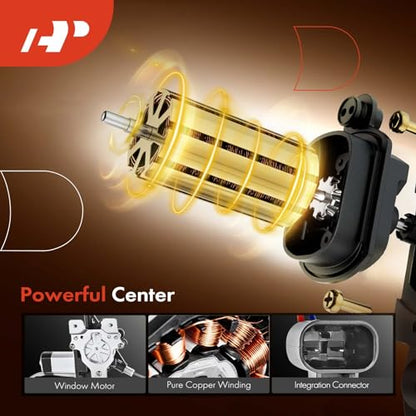 A-Premium Rear Driver Side Power Window Regulator with Motor (2-Pin) - style: Rear Driver (LH)