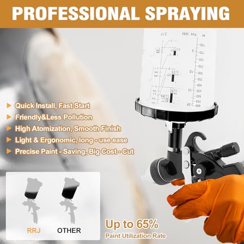 HVLP Spray Gun Premium Kit, Automotive Paint Gun 1.4/1.7/2.0/2.5mm Nozzles - color: Black