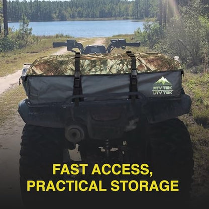 ATV Tek Arch Series Hunting and Fishing Expedition ATV/UTV Rear Rack Cargo Bag, Kings Mountain Shadow Camo, Waterproof ATV Bag with Spacious Compartments, Steel Frame Support.