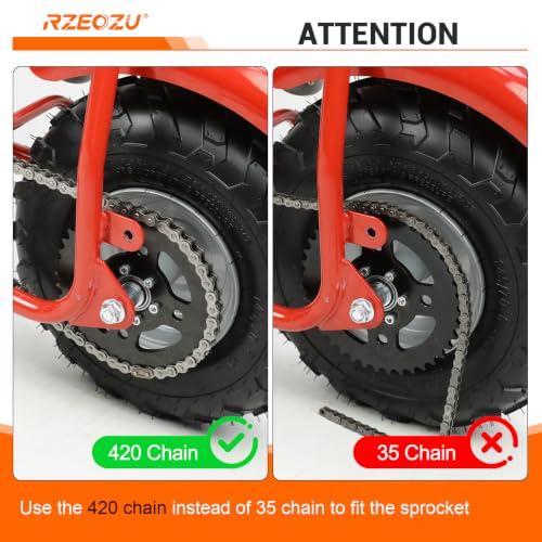 40 Tooth Rear Sprocket 37mm Bore for #40 41 420 Chain CT100U GMB100 - color: Black-40 Tooth