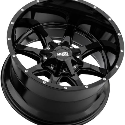 Moto Metal 17X8 5X5.0/5.5 4.5 0mm GLOSS BLACK W/SPOT MILLED LIP - MO970780353A00US