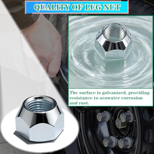 10pcs 1/2''-20 Trailer Lug Nuts, Zinc Plate - size: 10pcs lug nuts