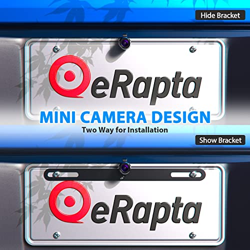 eRapta HD Backup Camera Rear View License Plate Reverse Camera Universal for Pickup Truck Car SUV 149° Perfect Angle Night Vision IP69K Level Waterproof A1XT02 - color: Charcoal Black‌