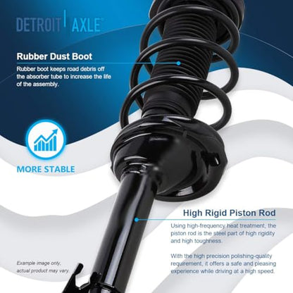 Detroit Axle - Rear Steering Knuckles & Wheel Hub Bearings Struts w/Coil - size: 4QU48640/ Big strut kit