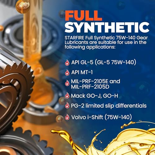 STARFIRE Full Synthetic SAE 75W140 GL-5 Gear/Differential Oil 5 Gallon Pail - size: 5 Gallon