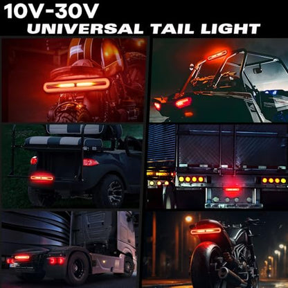 Alopee 9" Universal Motorcycle Tail Light with Turn Signals 10V-30V - size: 1 Pack 9 Inch Tail Light