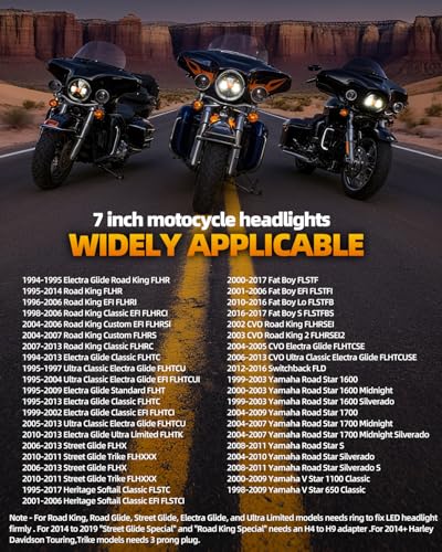 7" Black X-Style LED Motorcycle Headlight with Amber/White DRL - size: 7 inch X-style DRL