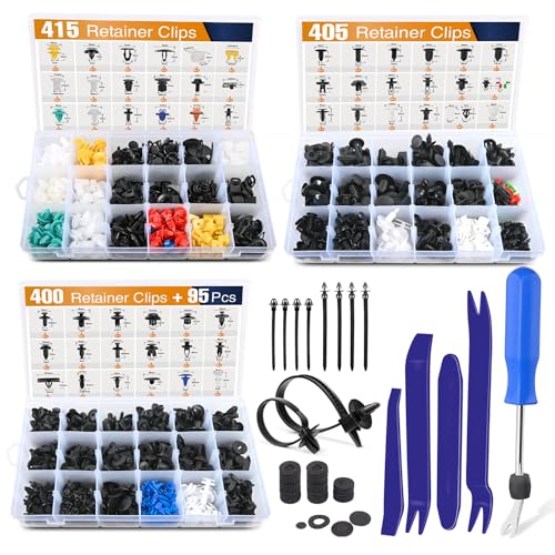 GOOACC 1315PCS Retainer Clips Interior Accessories - 56 Most Popular Sizes Bumper Trim Body Clips with Fasteners Remover and 10Pcs Reusable Cable Ties for Toyota Nissan Ford BMW Chevy Honda Subaru - color: 1220Pcs Clips + 95 Remover