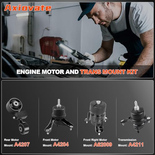 Engine Motor Mount Replace OE A4207, A62009, A4211, A4204 Set of 4 - size: 2007-2011 Camry 2.4L