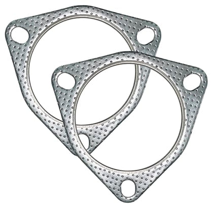 3.5 Inch Exhaust Gasket 3-Bolt Flange 89.5mm Graphite w/Fire Ring 2 Pcs - size: 3.5 in