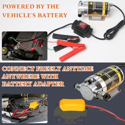 Oil Extractor Pump, Oil Change Pump Compatible with DEWALT Battery - color: SET 01+Yellow battery adapter