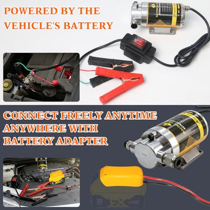Oil Extractor Pump, Oil Change Pump Compatible with DEWALT Battery - color: SET 01+Yellow battery adapter