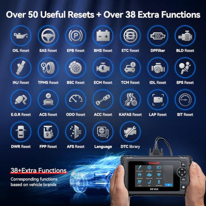 iCarsoft CR V3.0 (2026) Scan Tool Bidirectional OBD2 Scanner Diagnostic Tool for All Cars, 45 Reset,All System Diagnose, 4000+ Active Test, Battery Test-Customizable Diagnosis for 10 Car Brands - style: For All Cars
