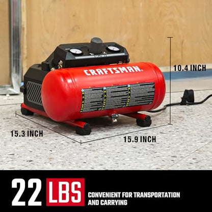 CRAFTSMAN 1.5 Gallon 3/4HP Oil-Free Portable Air Compressor 135PSI