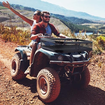 ATV Front Cargo Basket, Universal Cargo Storage Rack with Mesh Design & Steel Construction, ATV Rack Storage Basket Heavy-Duty Detachable Luggage Carrier - size: Front Cargo Carrier
