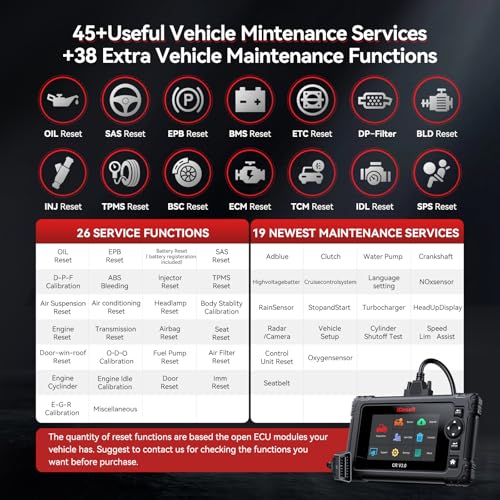 Bidirectional OBD2 Scanner Diagnostic Tool, iCarsoft CR V3.0 Vehicle Scan Tool 45 Reset+38 Extra Services,All System, Active Test Code Reader, Auto VIN, Free Update