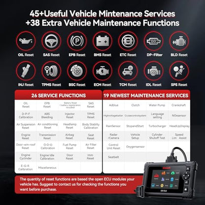 Bidirectional OBD2 Scanner Diagnostic Tool, iCarsoft CR V3.0 Vehicle Scan Tool 45 Reset+38 Extra Services,All System, Active Test Code Reader, Auto VIN, Free Update