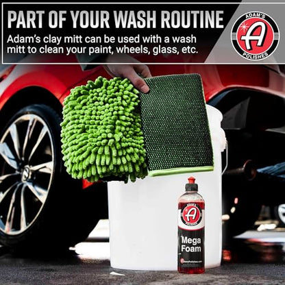 Adam's Clay Mitt Kit (Green) - Car Detailing Clay Bar Kit W/Detail Spray Lubricant for Auto Detail Paint Decon - Quickly Removes Debris from Your Vehicle Exterior Paint, Glass, Wheels, Chrome & More - size: Green - Kit