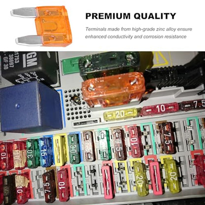 25 PCS 5 Amp Mini Car Fuses, 5A Automotive Blade Fuse Replacement, Auto Fuse Kit for Car RV Truck Motorcycle SUV Boat - color: 5A