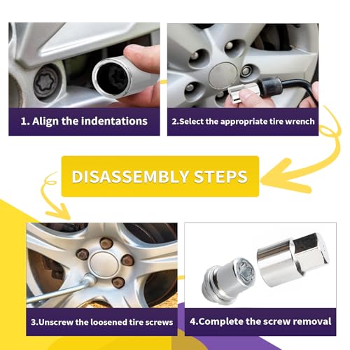 Upgrade D-Wheel Lug Nut Removal Tool, Professional Locking Lug Nuts Key
