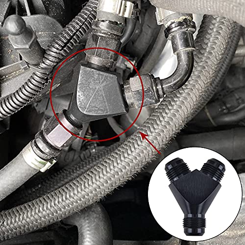 EVIL ENERGY 8AN Y Block Flare Fitting Adapter Union Splitter Black - size: 3 × 8AN