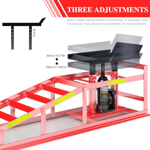 Larbanke 5 Ton Hydraulic Car Ramps,2 PCS,RED