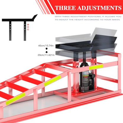 Larbanke 5 Ton Hydraulic Car Ramps,2 PCS,RED