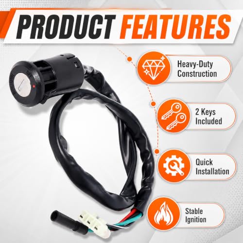 TRX400EX Ignition Key Switch Set for Sportrax 400 & Recon 250 TRX250EX ATV