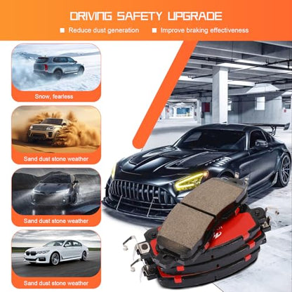 D1650 Front Ceramic Brake Pads Kit Fit For Nissan Altima 2013-2023, For Nissan LEAF 2014-2017 - style: HZ1650H