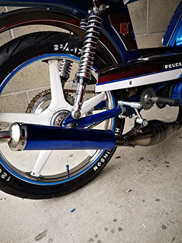BADASS SHARKS Universal Motorcycle Exhaust Muffler Blue 22mm 2-Stroke - color: Blue