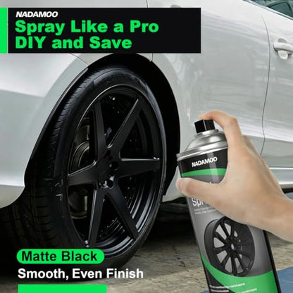 NADAMOO Black Spray Paint for Wheels, Matte Finish - color: Matte Black, size: 13 Ounce (Pack of 2)