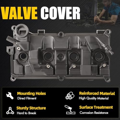 Upgrade Valve Cover Compatible with Nissan Juke 1.6L L4 2011 2012 2013 2014 2015 2016 2017 Gas Replace 13264-1KC1A