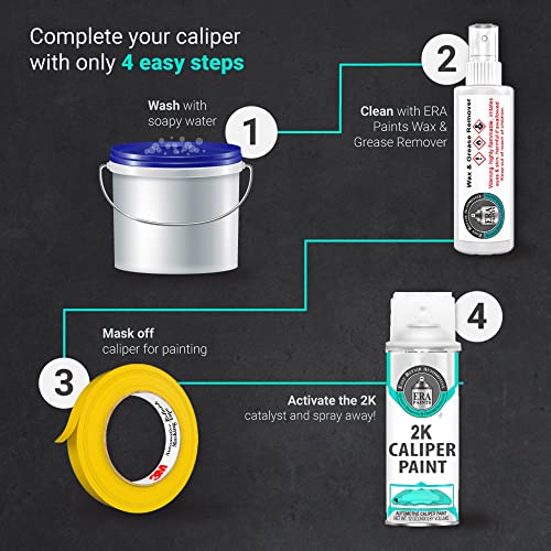 ERA Paints 2K Brake Caliper Spray Paint – Teal | High-Gloss Finish, 500°F Heat & Chemical Resistant | Chip-Resistant 12 oz Aerosol | Made in USA - style: Teal 2K Spray Paint Only