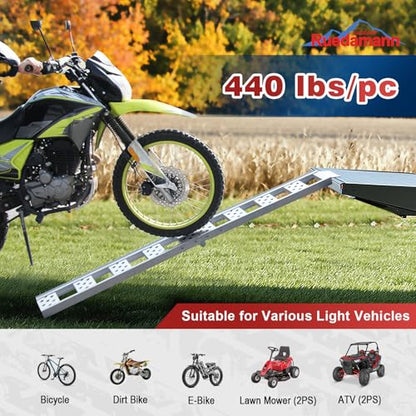 Ruedamann 1PC 6FT Folding Aluminum Motorcycle Ramp, 440 lbs Capacity - size: 1PC