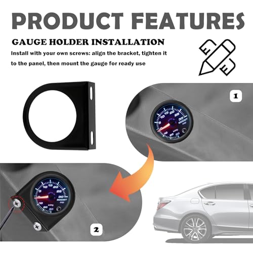 52mm Gauge Pod Mount Single Hole Panel,Sturdy & Durable Metal Gauge Mount Holder for Securing Mounting Gauges,Universal Auto Gauges Mounting Brackets for Car/Truck/SUV