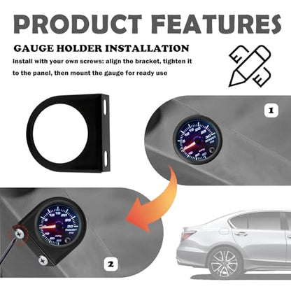 52mm Gauge Pod Mount Single Hole Panel,Sturdy & Durable Metal Gauge Mount Holder for Securing Mounting Gauges,Universal Auto Gauges Mounting Brackets for Car/Truck/SUV