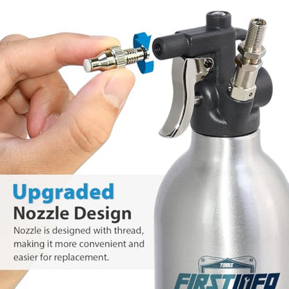 FIRSTINFO 620 mL Aluminum Refillable Pressure Fluid Spray Can, 140 PSI - size: 21 Ounces w/Mist Nozzle