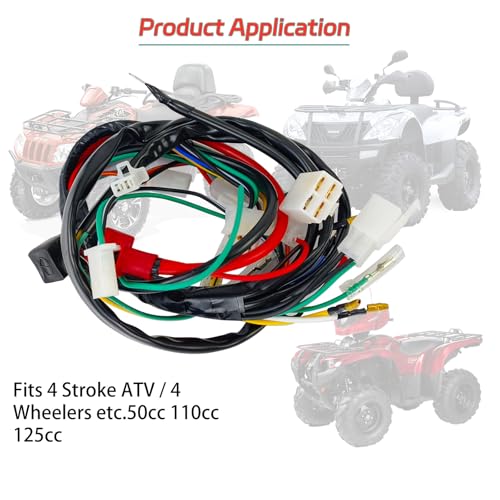 Wiring Harness Kit w/CDI Ignition Coil for 4-Stroke ATV 50-125cc