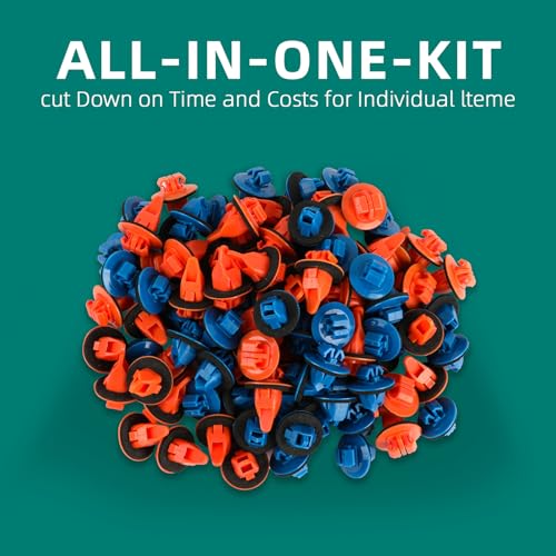 AUTOKAY New 100x Orange & Blue Clips for 4Runner Tacoma Trim Moulding