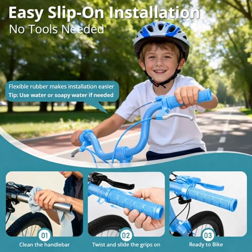 CHUNZEXI 4 PCS Rubber Bike Handlebar Grips - color: LightBlue