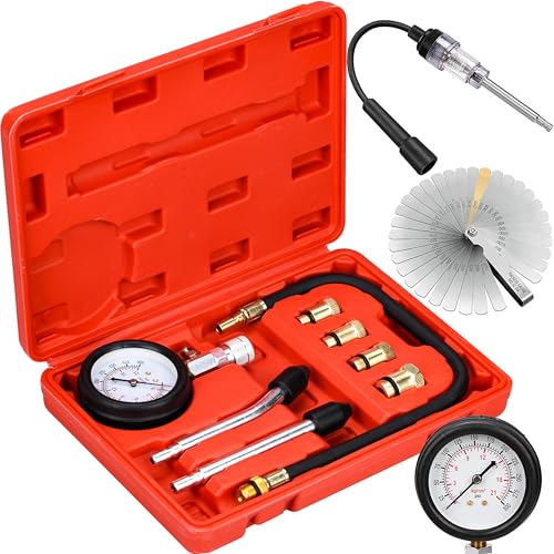 10 Pieces Engine Compression Tester kit with Spark Plug Tester