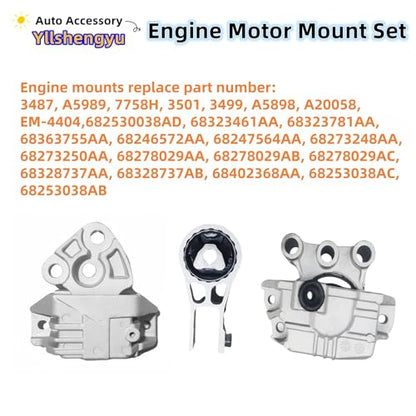 Engine Motor Transmission Mount Kit for Compass 2017-2022 2.4L - size: 2017-2022 Jeep Compass 2.4L 6 Speed(EDE/EDD/ED6)