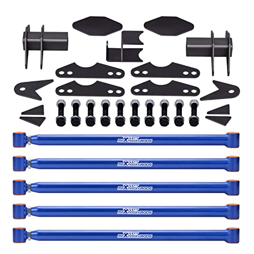 maXpeedingrods Parallel 4 Link Kit W/Panhard Bar, Universal Suspension Links For Trucks Classic Cars Rat Rods Hot Rods, Blue - color: Blue